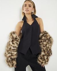 River Island - Tuxedo Top Petite Halter Neck - Lyst