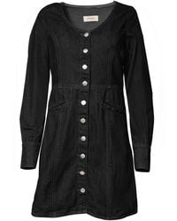 Wrangler - Long Sleeve Denim Mini Dress - Lyst
