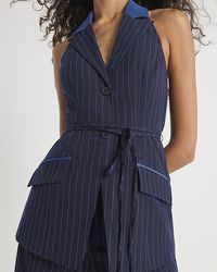 River Island - Waistcoat Denim Hybrid Pinstripe - Lyst