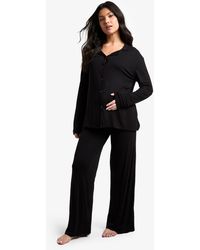 Boohoo - Maternity Long Sleeve Shirt & Trouser Pj Set - Lyst