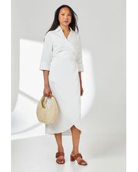 PRINCIPLES - Wrap Skirt Collared Shirt Dress - Lyst