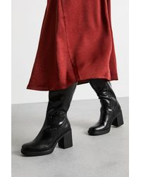 Faith - Carlie Faux Leather High Block Heel Platform Knee Boots - Lyst