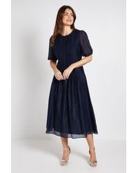 Wallis - Tencel Pintuck Detail Midi Dress - Lyst