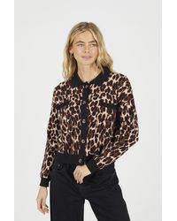 Brave Soul - Animal Printed Knitted Cardigan - Lyst