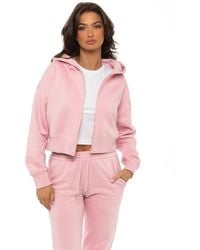 Enzo - Crop Zip Hoodie - Lyst
