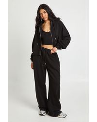 Boohoo - Tall Seam Detail Crop Top 3 Piece Hooded Tracksuit - Lyst