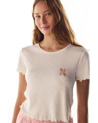 Penti - Sleep Mode Pointel Short Sleeve T-Shirt Pajama Top - Lyst