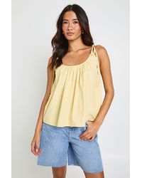 Boohoo - Tie Shoulder Scoop Neck Cami - Lyst