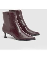 Faith - Harvie Faux Leather Low Stiletto Heel Ankle Boots - Lyst