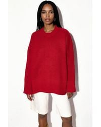 Hiccup - Oversized Crew Neck Knit Sweater - Lyst