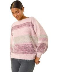 Roman - Stripe Soft Knit Jumper - Lyst