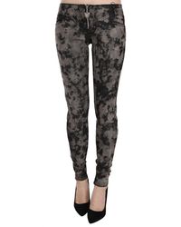 Just Cavalli - Dames Zwarte Grijze Vervagende Lage Taille Skinny Denim Broek Jeans - Lyst