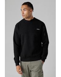 Firetrap - Regular Fit Cotton Rich Crew Neck Sweatshirt With Sleeve Pocket - Lyst