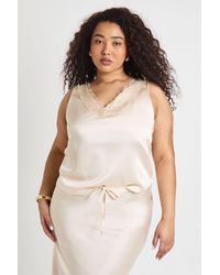 Boohoo - Plus Scoop Neck Lace Cami Top - Lyst