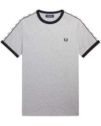 Fred Perry - Taped Ringer T-Shirt Steel Marl - Lyst
