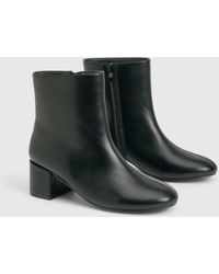 Boohoo - Wide Fit Block Heel Ankle Boots - Lyst