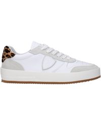 Philippe Model - Sneakers netter Mann Leder weiß/Leopard - Lyst