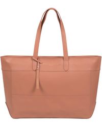 Pure Luxuries - 'Milton' Misty Rose Vegetable-Tanned Leather Extra-Large Tote Bag - Lyst