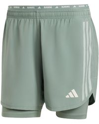 adidas - Own The Run 3-Stripes 2-In-1 Shorts - Lyst