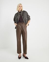 River Island - Trousers Faux Leather Elasticated Waist Pu - Lyst