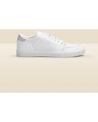 Sosandar - Aria Back Panel Detail Leather Trainers - Lyst
