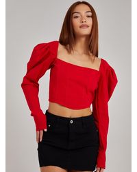 Pink Vanilla - Bengaline Long Sleeve Corset Top - Lyst
