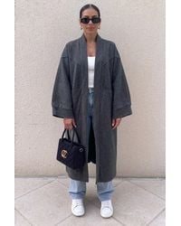 Femme Luxe - Longline Open Front Coat - Lyst