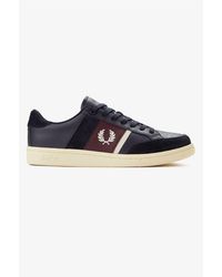 Fred Perry - B725 Leather Suede /Ecru/Oxblood Trainers - Lyst