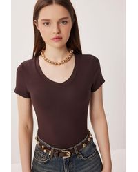 Happiness İstanbul - Basic V-Neck Slim Fit T-Shirt - Lyst