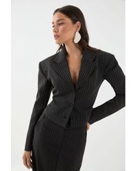 MissPap - Cinched Waisted Crop Blazer - Lyst