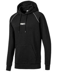 PUMA - Classic Logo No2 Hoodie Pullover Sweatshirt Trui Zwart 595251 01 - Lyst