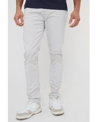 Threadbare - Off 'Castello' Cotton Slim Fit Chino Trousers With Stretch - Lyst