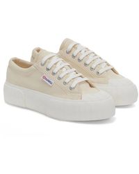 Superga - Ladies 2631 Stripe Platform Trainers Light Eggshell/Avorio) - Lyst