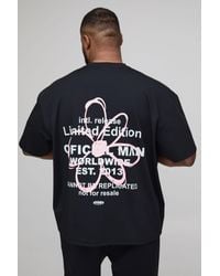BoohooMAN - Plus Oversized Floral Limited Edition Printed T-Shirt - Lyst