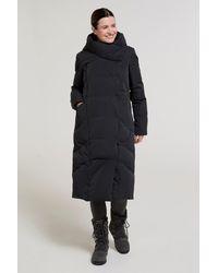Mountain Warehouse - Cosy Wrap Long Down Jacket Water Resistant Hooded Full Zip Winter Coat - Lyst