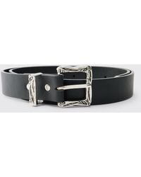BoohooMAN - Pu Western Buckle Belt - Lyst