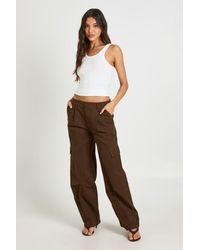 Boohoo - Twill Balloon Cargo Trousers - Lyst