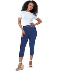 Roman Petite - Cropped Stretch Denim Jegging Cotton Capri Jean Leggings - Lyst