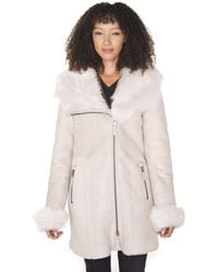 Infinity Leather - Ladies Suede Merino Sheepskin Coat-Samara - Lyst