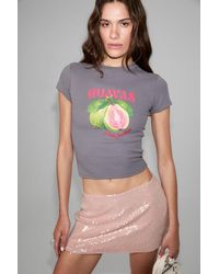 Grimelange - Printed Crop Crew Neck T-Shirt - Lyst
