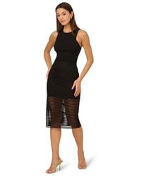 Adrianna Papell - Shadow Stripe Midi Dress - Lyst