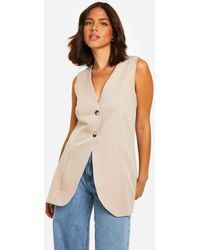 Boohoo - Longline Mock Horn Button Waistcoat - Lyst