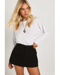 Boohoo - Wool Mini Skirt - Lyst
