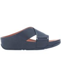 Fitflop - Womenss Fit Flop Shuv Leather Cross Slide Sandals - Lyst