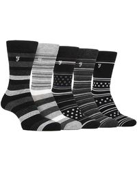 Farah - 5 Pack Bamboo Bright Striped Patterned Socks - Lyst