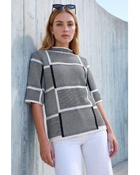 Roman - Check Short Sleeve Jumper - Lyst