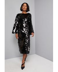 Wallis - Sequin Tie Back Midaxi Dress - Lyst
