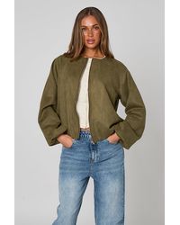 Urban Bliss - Faux Suede Bubble Hem Jacket - Lyst
