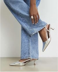 River Island - Slingback Low Court Heels Pu - Lyst