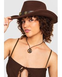 Boohoo - Studded Trim Western Cowboy Hat - Lyst